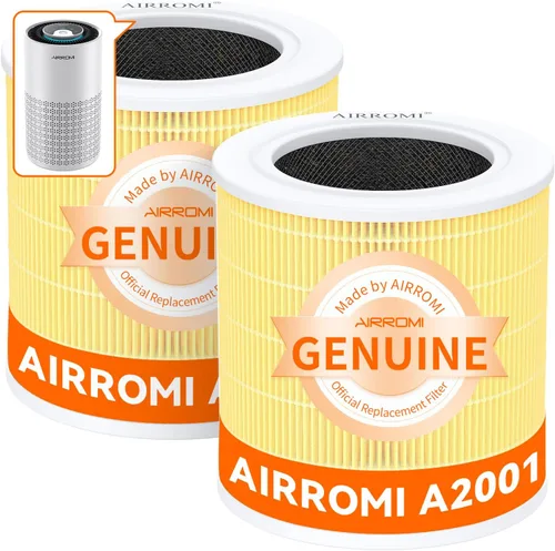 Vista 13 de AIRROMI A2001 Filtro de repuesto para purificador de aire HEPA, filtro original 3 en 1, elimina el 99.97% de partículas de 0.3 micrones, 2