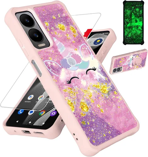 Vista 43 de jioeuinly JSF-DJS - Funda compatible con Nothing Phone 2a con protector de pantalla de vidrio templado, policarbonato duro + silicona suave, soporte