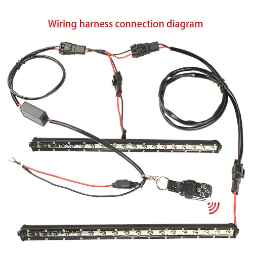 Vista 6 de Arnés de cableado de control remoto de barra de luz LED, kit de arnés de cableado de control remoto inalámbrico Jihe para barra de luz LED, luz