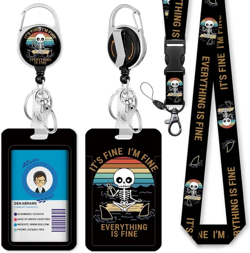 Vista 33 de Cordones negros para insignias de identificación, soporte retráctil para insignias de trabajo, cordón con soporte para tarjeta de crucero, llavero