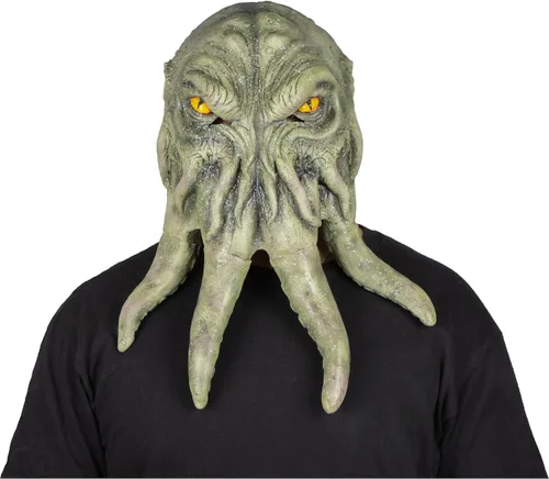 Vista 8 de Cthulhu - Máscara de disfraz de monstruo pulpo verde para Halloween