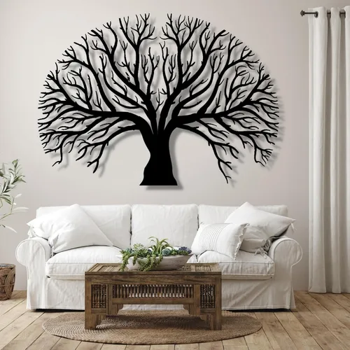 Vista 2 de Decoración de pared de metal, arte de pared de metal, arte de pared del árbol de la vida, decoración de pared de árbol genealógico, decoración