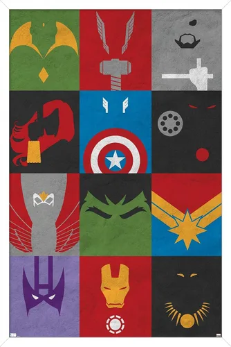 Vista 10 de Trends International Marvel Comics-Avengers-Minimalist Grid Mount Póster de pared