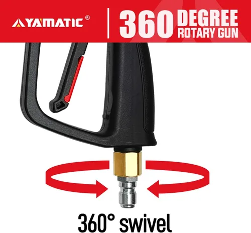 Vista 3 de YAMATIC Pistola de lavado a presión corta con cañón de espuma, MAX 4000 PSI Kit de pistola de espuma para lavado de autos, adaptador M22-0.551 in