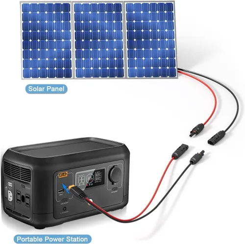Vista 6 de ELFCULB Cable de carga solar de 10AWG a XT60, cable de extensión de panel solar para estación de energía portátil, River 600, generador solar