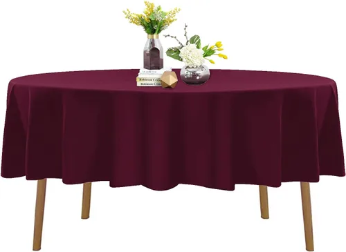Vista 109 de Mantel de poliéster lavable de 132 pulgadas, resistente a las manchas y a las arrugas, mantel decorativo para mesa de comedor, fiestas de bufé