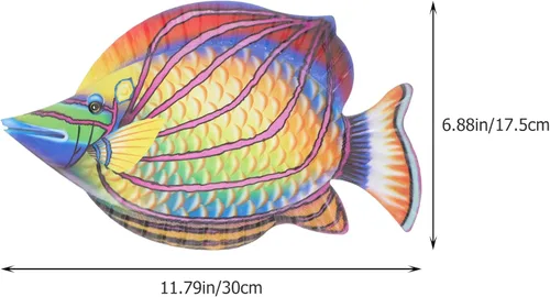 Vista 9 de LIFKOME Decoración de pared de peces de metal, 11.81 x 6.88 pulgadas, escultura de peces para colgar en la pared, decoración costera del hogar