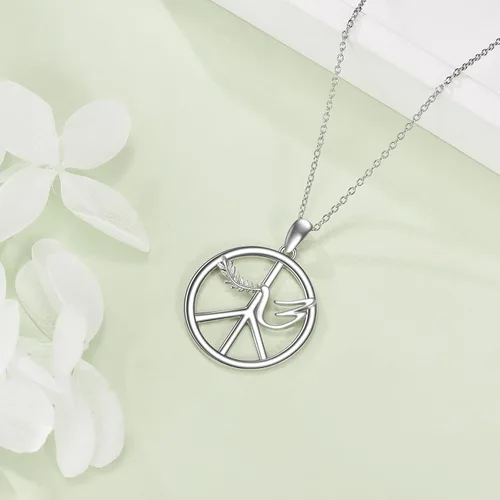 Vista 4 de AXELUNA - Collar de plata de ley, regalo de joyería para mujeres, niñas y hombres
