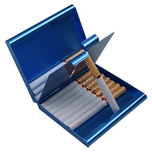 Vista 7 de VOVCIG Estuche de cigarrillos, soporte de metal para 20 cigarrillos King regular y delgado, caja de cigarrillos para hombres y mujeres (negro)