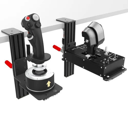 Vista 2 de Easyget 2 Pack Desk Mounts for Flight Sim Joystick Compatible With Thrustmaster Hotas Warthog, Thrustmaster MFD Cougar Pack, Winwing Orion 12