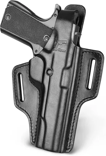 Vista 7 de OWB Leather Holster for Glock 17 19 19X 22 23 45, Taurus G2C/G3C, Sig P320 Compact, Colt 1911 5’’ No Rail – Full Grain Leather, Thumb Break