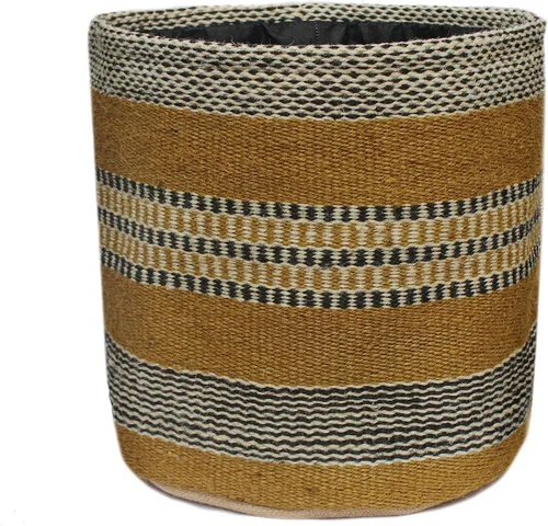 Vista 10 de Cesta de Maceta de Yute Resistente, Cesta Tejida Moderna, Maceta para Flores, Maceteros de Interior para Suelo, Cesta Organizadora de Almacenamiento