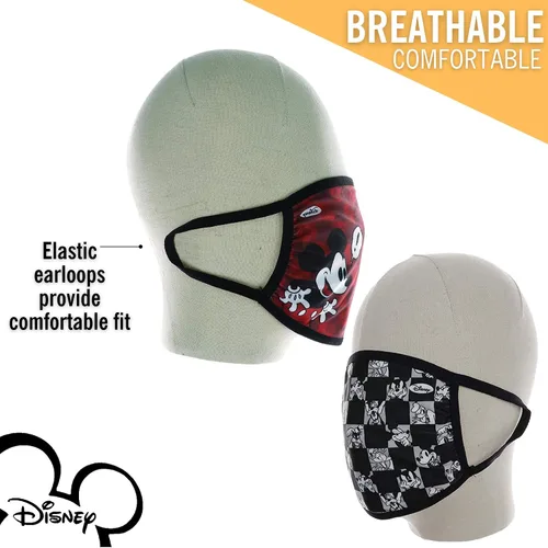 Vista 4 de Concept One Disney Mickey Mouse - Mascarillas de tela para adultos, multicolor, paquete de 2, Multi