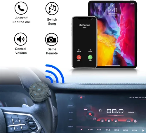 Vista 9 de Mando a distancia para auriculares con casco Bluetooth, controla música, asistentes de voz, llamadas y más, batería de larga duración, impermeable