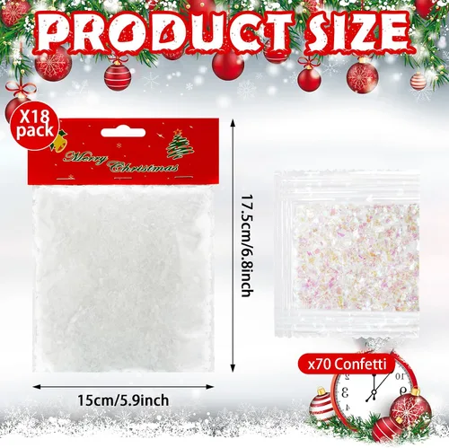 Vista 2 de Copos de nieve artificiales de nieve falsos con purpurina para nieve, decoración de nieve, confeti de nieve brillante de plástico, polvo de nieve