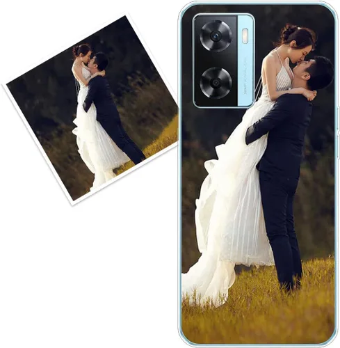 Vista 63 de Funda personalizada compatible con Oppo A1 Pro, fundas de teléfono personalizadas con imagen de foto, imagen de texto, cubierta transparente