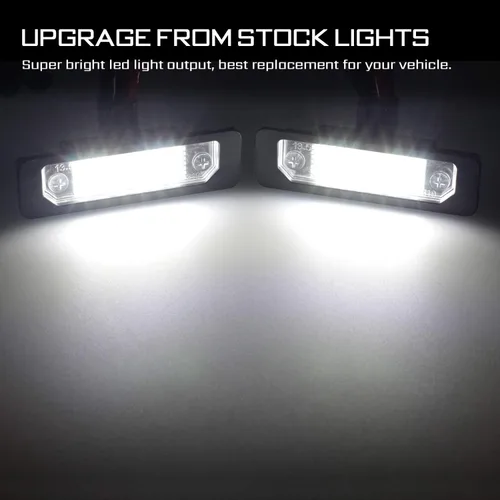 Vista 2 de Lámparas LED para placa de matrícula compatibles con Ford Flex 2009 a 2019, Focus 2008 a 2011, Fusion 2006 a 2012, 6000K Blanco - Paquete de 2