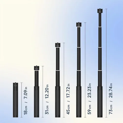 Vista 3 de Aochuan Barra de extensión de aluminio E10 de 28.7 pulgadas ajustable para selfie stick compatible con cardán de 3 ejes, cámara de acción, cámara