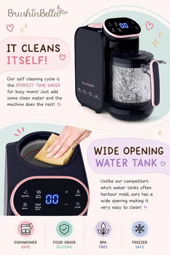 Vista 5 de Baby Food Maker 5 en 1 Procesador de alimentos para bebés con bandeja de sopa, máquina para hacer puré de bebé, molinillo, vaporizador, pantalla