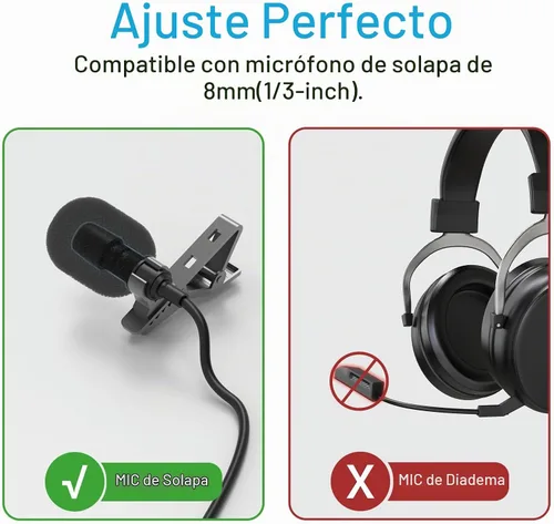 Vista 7 de Cubilux Juego de Parabrisas Peludo y Cubierta de Espuma para Micrófono de Solapa Lavalier, Parabrisas Muff Protector contra Viento Deadcat, Manguito