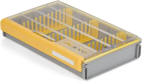 Vista 34 de Caja de Utilidad Premium Plano EDGE Flex Crankbait 3700, Gris y Amarillo con Tapa Transparente, Caja de Almacenamiento Impermeable para Pequeños