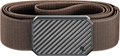 Vista 14 de Groove Life - Cinturón de nailon elástico para hombre con hebilla magnética de aluminio Gun Metal / Dark Earth
