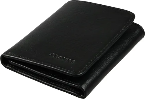 Vista 2 de Grande -1414 Cartera para hombre, Negro -, Cartera de hombre de cuero con cierre magnético