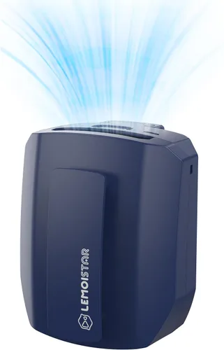 Vista 8 de LEMOISTAR Mini ventilador de cinturón portátil con clip de cintura, 5000 mAh, funciona con pilas, ventilador de collar portátil manos libres, máximo