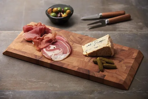 Vista 2 de Ironwood Bowery - Tabla de queso y embutidos de grano final, tamaño único, madera de acacia Madera clara