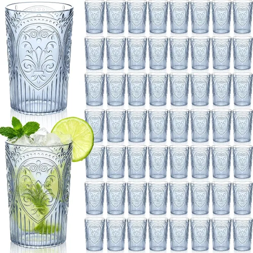 Vista 14 de 24 vasos de plástico vintage para agua potable de 16 onzas, a Verde