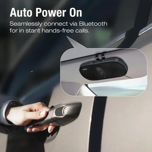 Vista 6 de Altavoz Bluetooth para coche manos libres: Altavoz Bluetooth de 6 W para teléfono celular - Kit de coche manos libres inalámbrico Soporte Siri