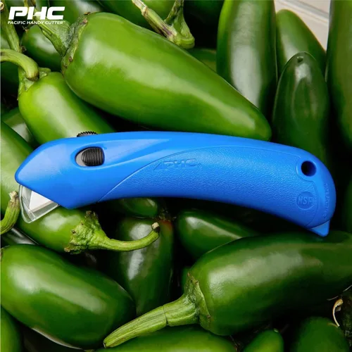 Vista 6 de Pacific Handy Cutter RSC-432 Cortador de seguridad para restaurante con campana de seguridad de bloqueo automático, desechable, seguro