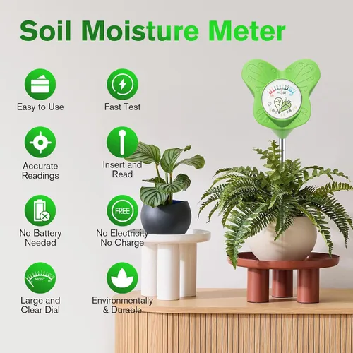 Vista 2 de UNIWA Medidor de humedad del suelo, medidor de agua para plantas de casa y plantas en macetas de interior, monitor de humedad del suelo para jardín