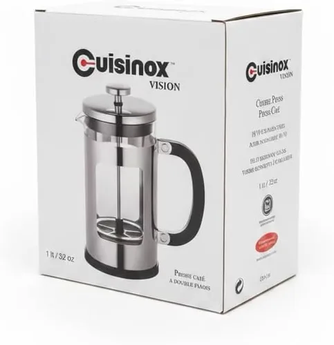 Vista 10 de CUISINOX Cafetera de prensa francesa con sistema de filtración de juntas de silicona, 32 oz (8.3 x 4.2 pulgadas)