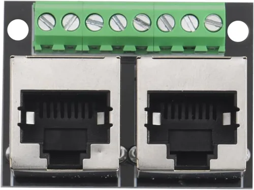 Vista 3 de 2 unidades RJ45 Ethernet doble hembra terminal Breakout Board,0.138 in paso 8Pin RJ45 conector adaptador de red Terminal adaptador de red