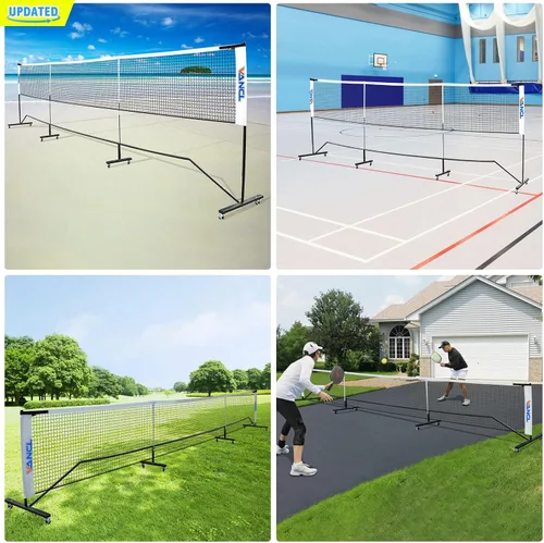 Vista 8 de Pro Pickleball Net Portable with Wheels – 22ft Heavy Duty Pickleball Net System with Sturdy Aluminum Frame for Outdoor & Indoor – Nylon Net &