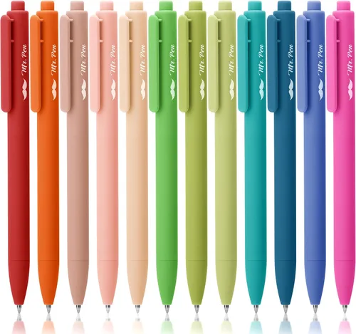 Vista 14 de Mr. Pen - Bolígrafos de gel retráctiles, paquete de 12, secado rápido, bolígrafos de gel de punta fina de 0.7mm, bolígrafos retráctiles, bolígrafos