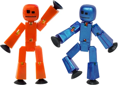 Vista 7 de Zing StikBot - Paquete doble de StarFrost Blue & Comet Red – 2 figuras de acción coleccionables posables, juguete de animación con ventosa