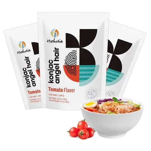 Vista 14 de Hethstia Konjac Noodles Angel Hair - Paquete de 6 fideos Shirataki, bajo en calorías, bajo en carbohidratos, sin azúcar, sin gluten, apto para dieta