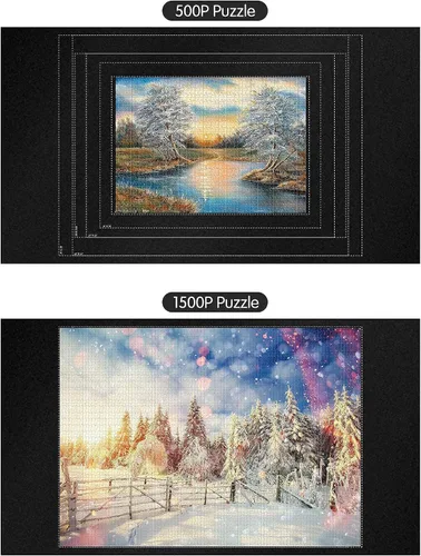 Vista 4 de Lavievert Tapete de rollo de rompecabezas para hasta 1500 piezas + 500 piezas (diversión de dibujo para niños)