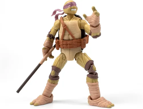 Vista 3 de Tortugas Ninja Adolescentes Mutantes BST AXN v2 IDW Inspirada Donatello Figura de Acción de 5 Pulgadas y Libro de Cómics Edición Limitada IDW