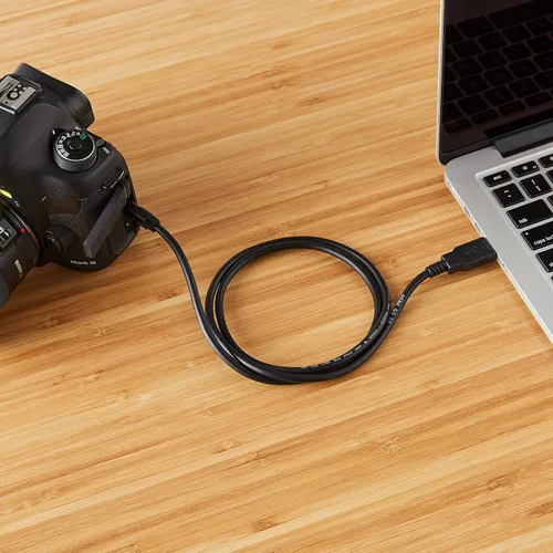 Vista 8 de Amazon Basics Cable USB-A a Mini USB 2.0, velocidad de transferencia de 480 Mbps con enchufes chapados en oro, 3 pies, negro