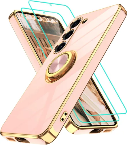 Vista 255 de Funda para Motorola Moto G 5G 2024: Funda Moto G Play 5G 2024 con 2 piezas de protectores de pantalla, soporte de anillo de rotación de 360°