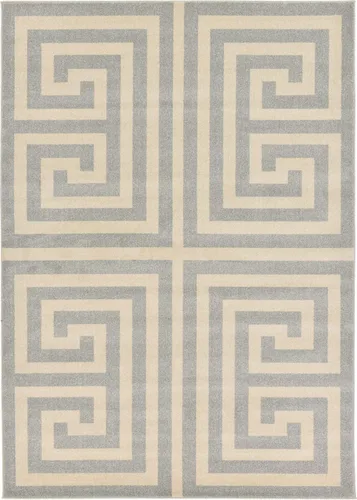 Vista 22 de Unique Loom Athens Collection - Alfombra clásica geométrica moderna con diseño de bordes, 3 pies 3 pulgadas x 5 pies 3 pulgadas, negro/beige negro