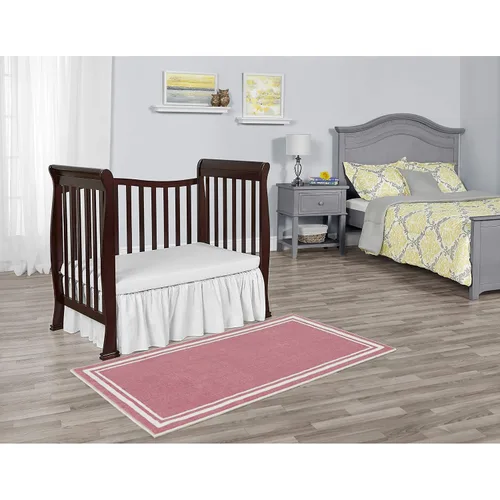 Vista 5 de Evolur Home - Alfombra para cuarto de bebé, 55 x 31.5 pulgadas, color rosa rosa con borde blanco