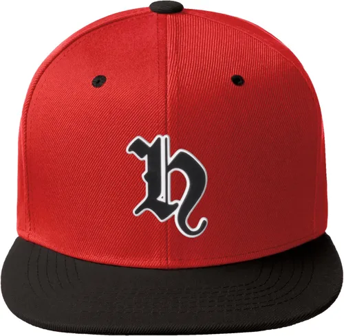 Vista 1011 de Daxton Gorra clásica con visera de billete plano con letras del alfabeto inglés antiguo de la A a la Z