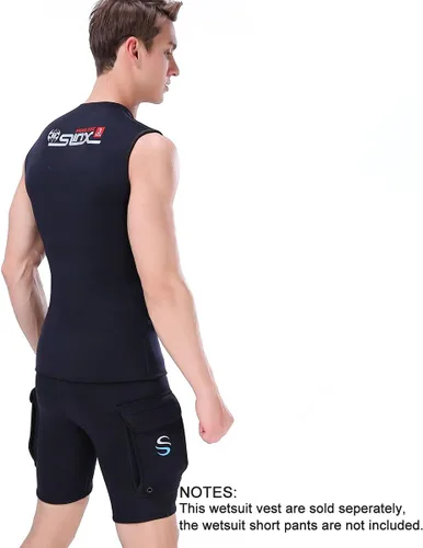 Vista 5 de Chaleco de neopreno para hombre, 0.118 in, sin mangas, para surf, canoa, buceo, buceo