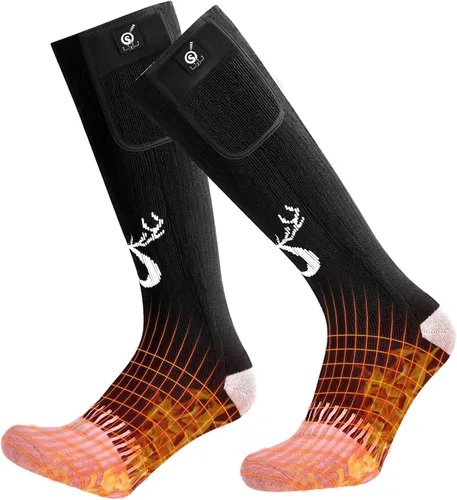 Vista 14 de SNOW DEER Calcetines calefactables, calentador de pies eléctrico con batería recargable para hombres y mujeres, invierno, esquí, caza, camping