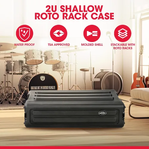 Vista 2 de SKB Estante poco profundo moldeado por roto; duradero, apilable, resistente al agua y resistente a los impactos para músicos, DJs y profesionales