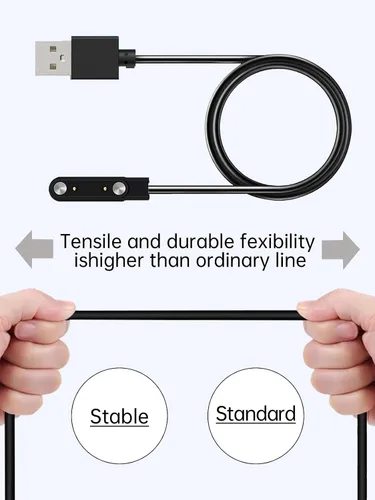 Vista 4 de Paquete de 2 cables de carga para relojes inteligentes VKAROOD KC88 para hombres y mujeres, cable de carga USB magnético de repuesto compatible